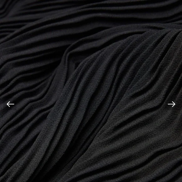 WILFRED Daydreamer Mini Dress Black Pleated Chiffon Long Sleeve L Aritzia - Picture 9 of 16